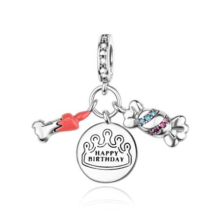 925 Silver Charms Tableware Candle Coffee Cup Wine Glass Beads Pendants Fit Bracelet Necklace DIY Jewelry Gift