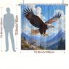 1Pc Shower Curtain - Soaring Eagle With Majestic Mountain Range, Perfect For Bathroom Decoration, Bringing The Thrilling