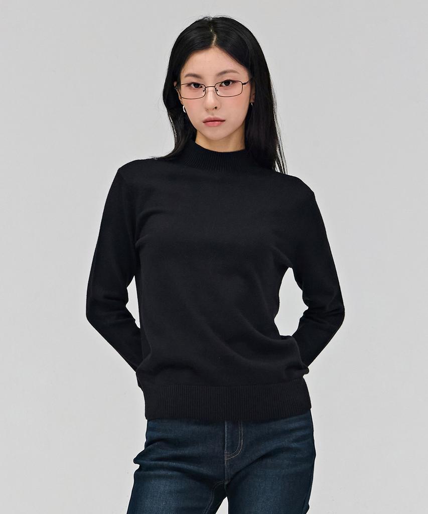 CHASECULT Women'S Mock Turtleneck Sweater - Black