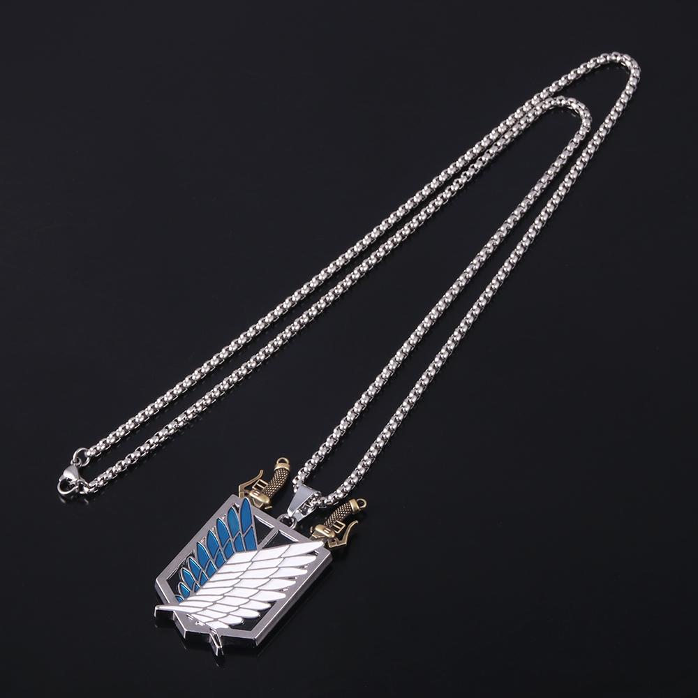 Anime Attack on Titan Halskette Shingeki No Kyojin Wings of Freedom Survey Sword Punk Halskette für Frauen Männer Cosplay Schmuck Geschenk