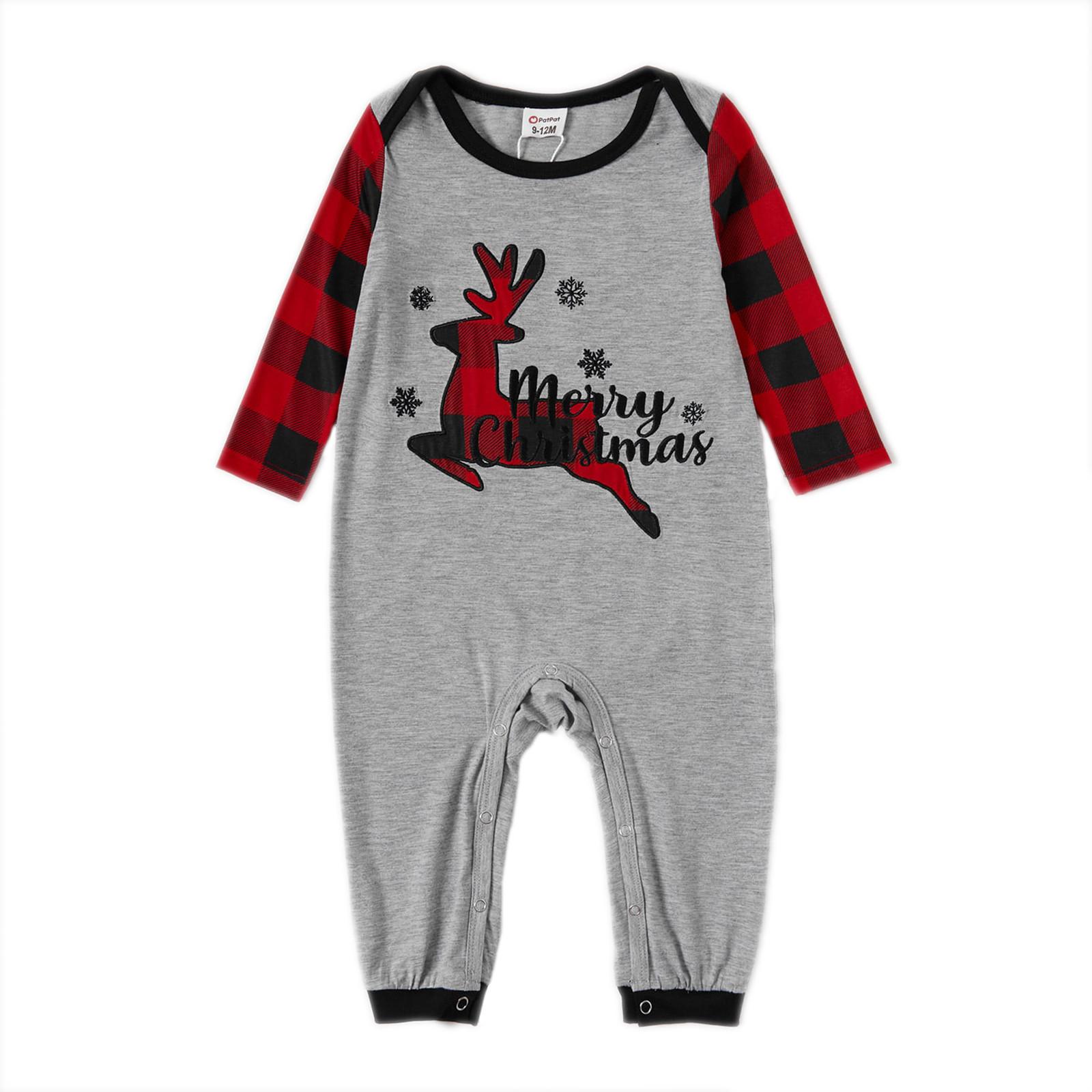 

(SU)Рождественские семейные комплекты пижам, комплекты домашней одежды с принтом для сна Mom Kid Baby Cartoon