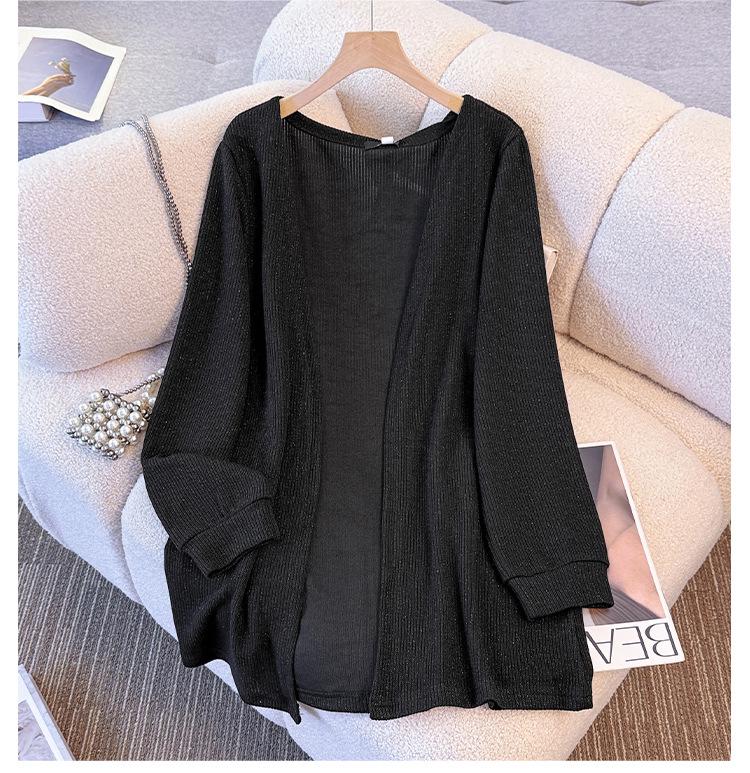 Damen Strickcardigan & Top Set in Übergröße: Temperamentvolle Freizeitkleidung für Frühling/Herbst (130-350 Pfund)