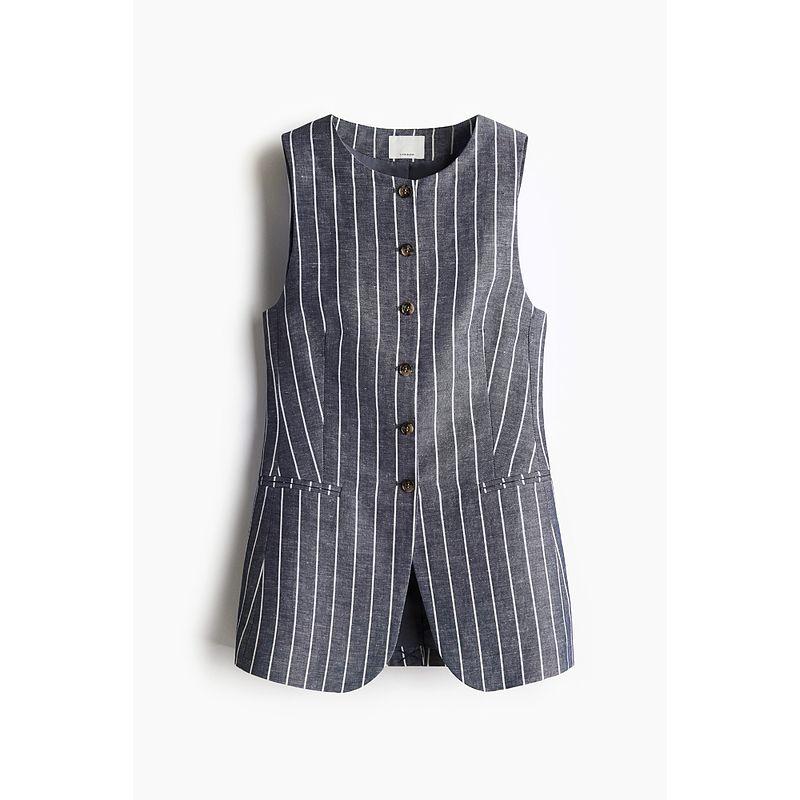 

HM Женская одежда Жилет 2025 Лето Новый круглый вырез Повседневный Без рукавов Приталенный Длинный Жилет от костюма 1264279