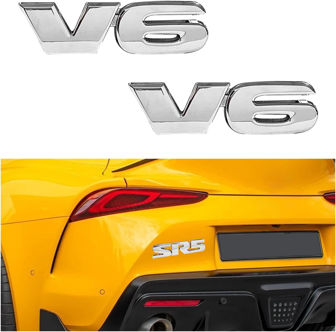 

Car Styling 3D V6 Engine Logo 3D Metal Alloy Adhesive Emblem Rear Trunk Badge Fender Sticker Car Body Decal Auto Accessory