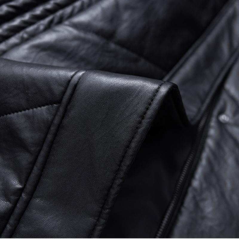 Woman Leather Jacket Winter Long Parkas Hooded Elegant Thick Warm Female Faux Sheepskin Coats