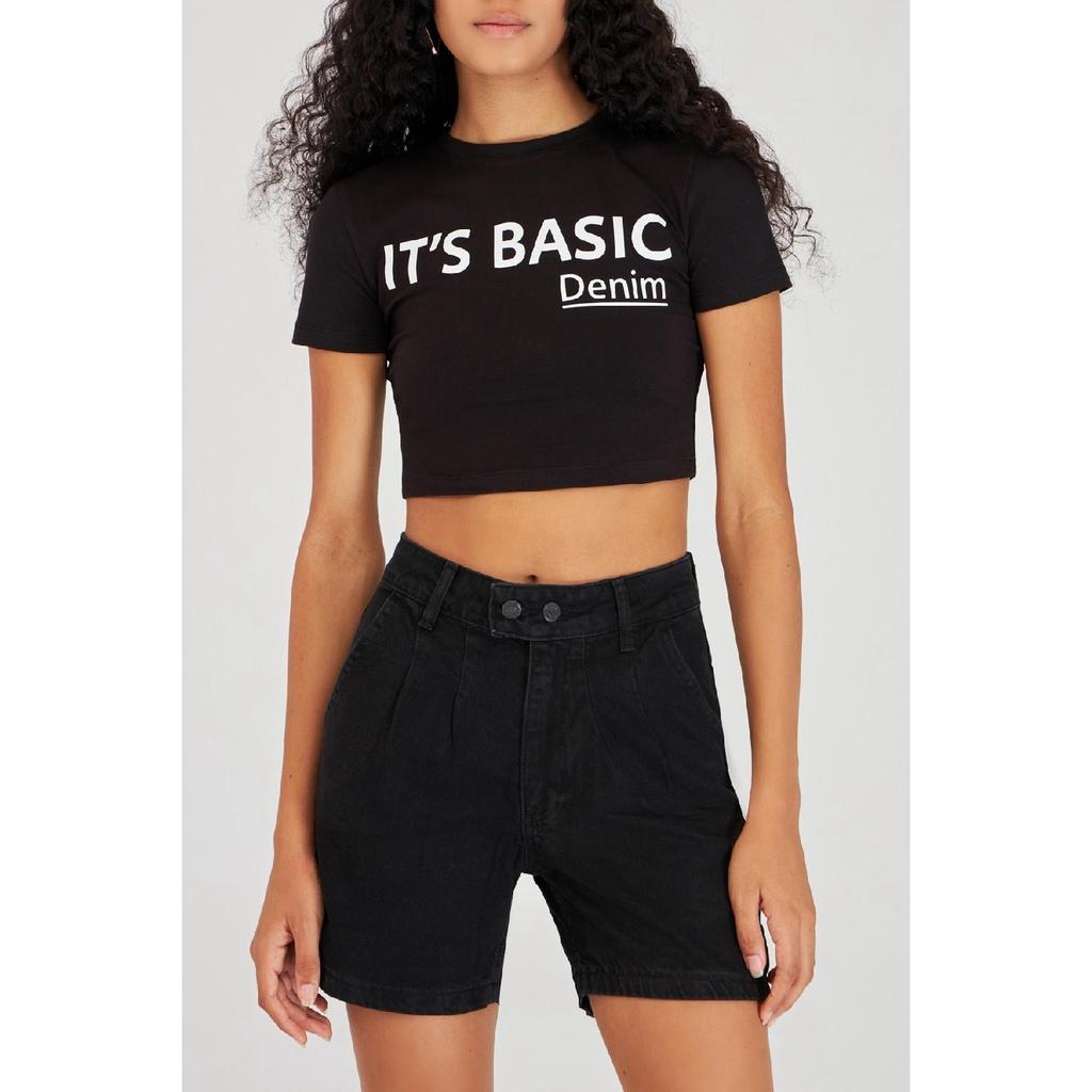 High Waist Jean Stone Color Damen Denim Shorts