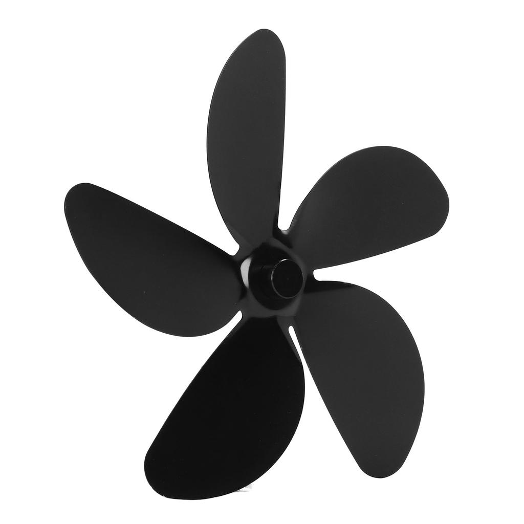 Holzofen Ventilatorflügel Ersatz Aluminiumlegierung 5 Flügel Kaminventilator für Haushaltsgebrauch Schwarz
