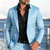 Mens Business Casual Slim Fit Solid Single Breasted Blazer Jacket