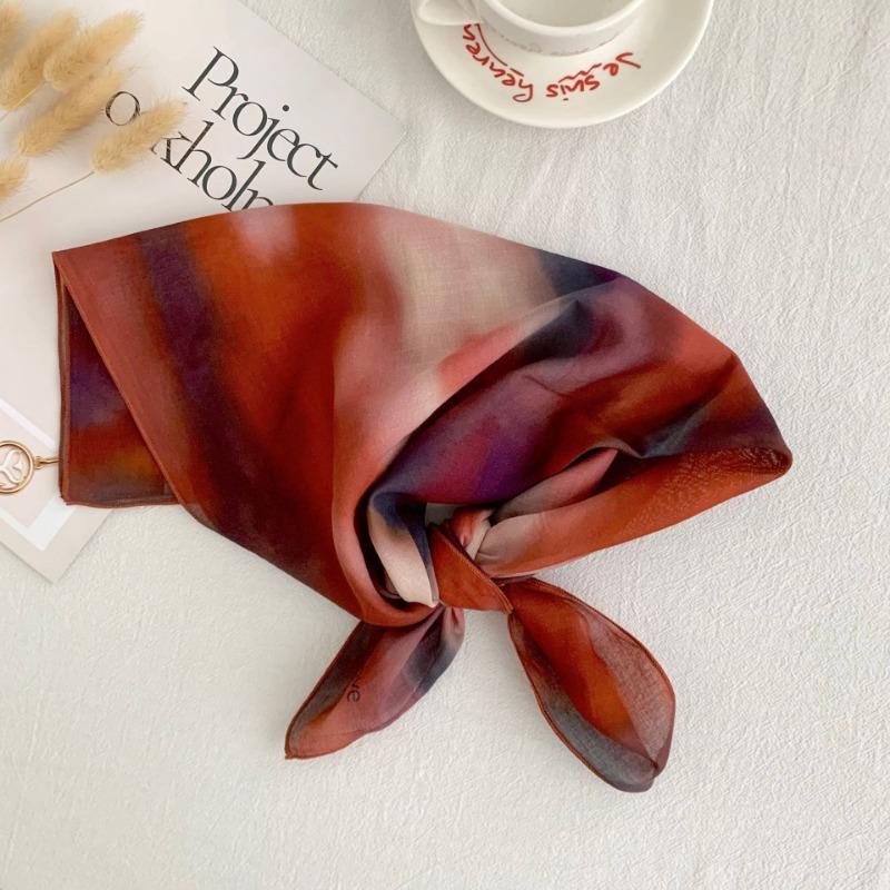 Square Scarf Cotton High-end Literary Bag, Headscarf, Headband, Neck Protection, Scarf, Small Shawl, Scarf, Silk Scarf.