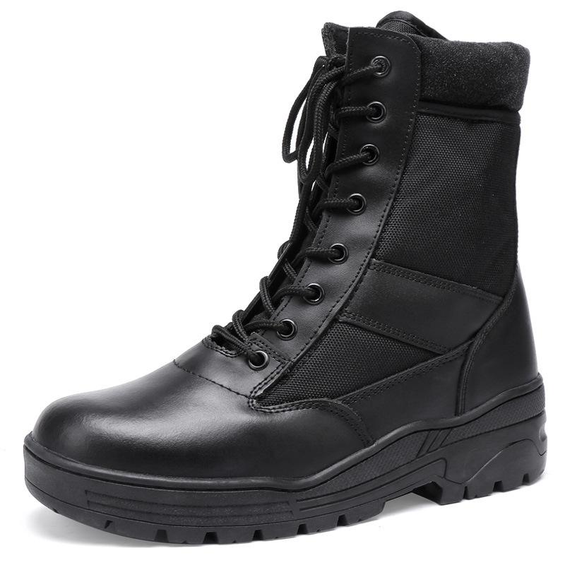 

Настоящая коровья кожа, высокие ботинки-берцы на молнии, рабочие тренировочные ботинки, тактические, для отдыха, альпинизма, ботинки для военных фанатов, нескользящие 45