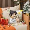 Anime The T-Tyrant Falls In Love Pillow Case Anti-dustmite Pillow Invisible Zipper Silky Short Plush Sofa Cushion Cover