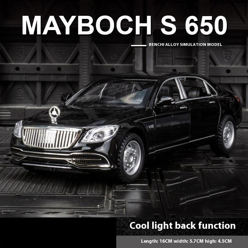 

1/32 Mercedes Benz Maybach S650 Роскошный автомобиль Металлическая литая модель автомобиля украшения центральной консоли автомобиля Коллекционируйте модели автомобилей подарки чёрный