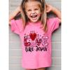 European Sizes Valentine'S Day Girl LOVE Little Jusus Faux Sequined Letter Print Stylish And Versatile Round Neck T-Shirt