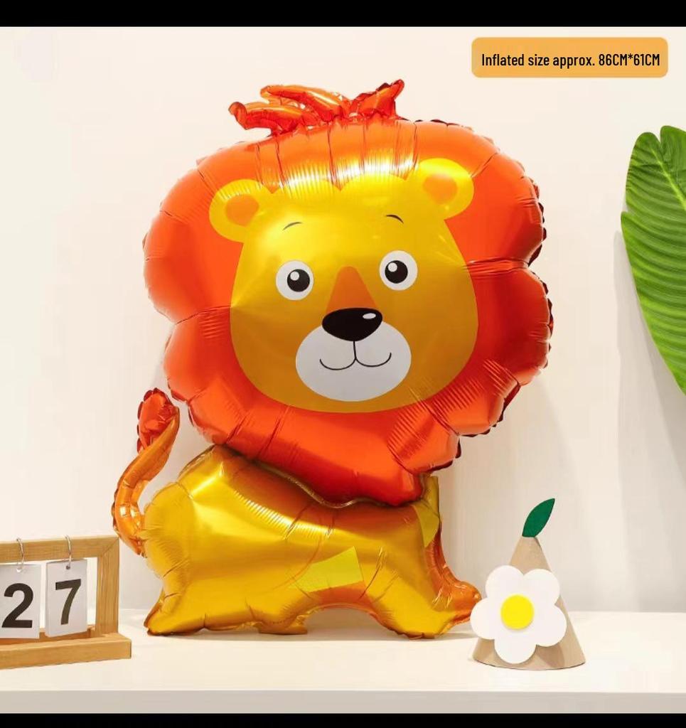 Baby Birthday & Back-to-School Cartoon Animal Balloons for Kids' Party - Giraffe & Elephant Theme