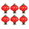 6Pcs Ceramic Cabinet Knob Wardrobe Pulls Pumpkin Shape Drawer Knob Furniture Decorative Handle Furniture Hardware