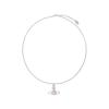 Mayfair Saturn Studded Brass Necklace Women Necklace Silver Pink-Diamond 630203EG-02W190