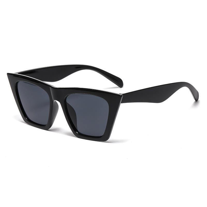 Non-polarized Retro Square Large Frame Butterfly Shape Sunglasses Women Fashion Cat's Eye Street Shoot Eyeglasses