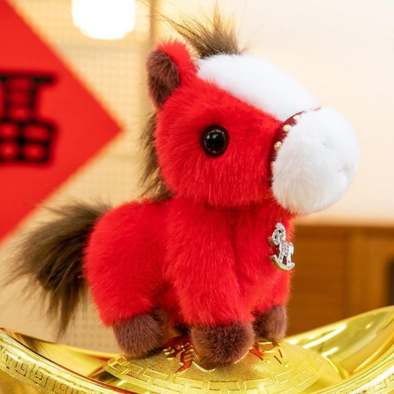 Plüschpferd Kuscheltier Schlüsselanhänger Weicher Pferde Schlüsselanhänger Taschenanhänger für Rucksack, Geldbörse und Handtaschen Niedlicher Tier Schlüsselanhänger