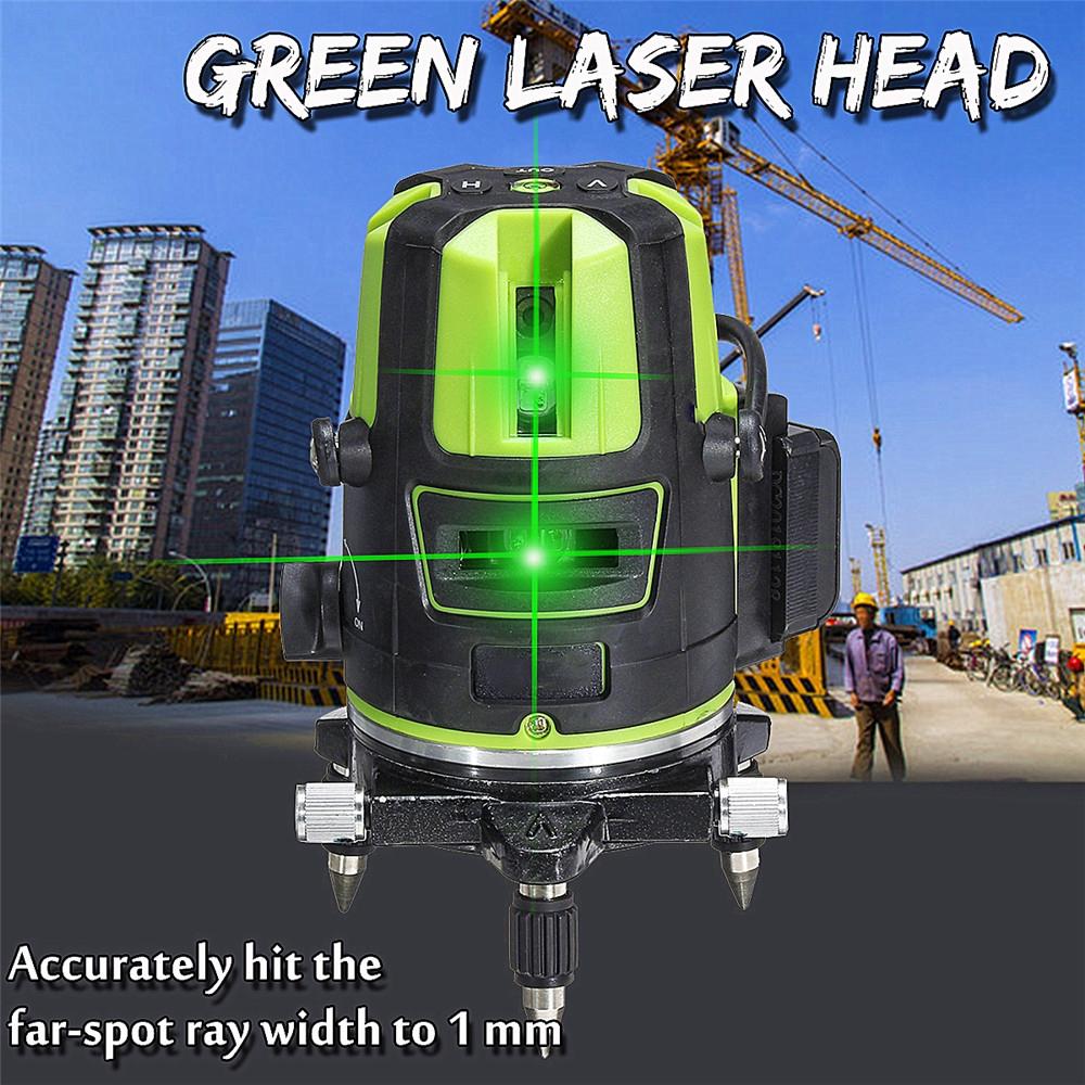 5 Lines 360° Rotary Green Laser Level Cross Self Leveling Measure Tool Outdoor