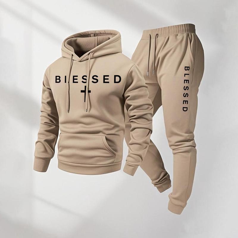 2026 New Style Letter Print Hoodie & Casual Sweatpants Set