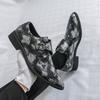 Men Printing Monks Loafers Shoes Wedding Party Shoes Casual Formal Business Leather Dress Prom Nightclub Shoes Plus Size