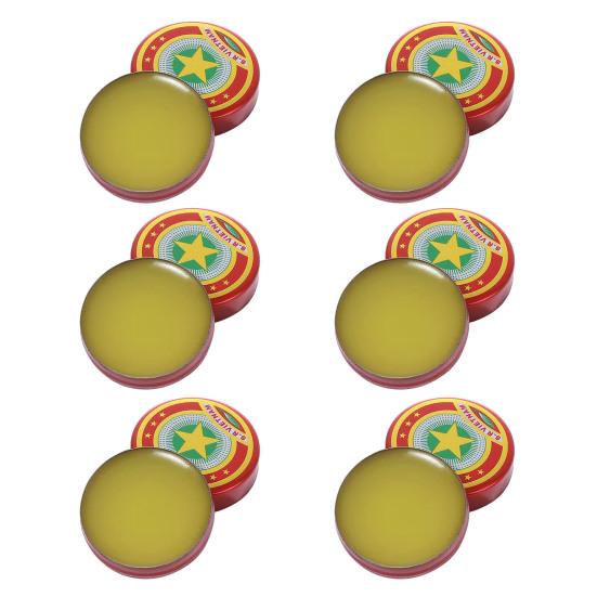 6Pcs 3/4G Herbal Menthol Cooling Balm Headaches Migraines Muscle Pain Bite Itching Fatigue Relief Calming Natural Summer Traveling Portable Cooling