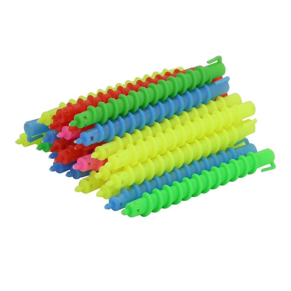 20pcs Spiral Plastic Spiral Hair Perm Rod Mixed Colors Hair Curling Roller Hair Roller Salon