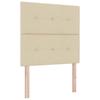 Box Spring Bed with Mattress and Headboard Cream 190 X 90 Cm Fabric