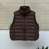Light down cotton vest women's short new stand-up collar casual vest, ribs vest jacket