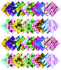Soimoi 40Pcs Tie Dye Print Cotton Precut Fabrics For Quilting Craft Strips 2.5x42inches Jelly Roll -