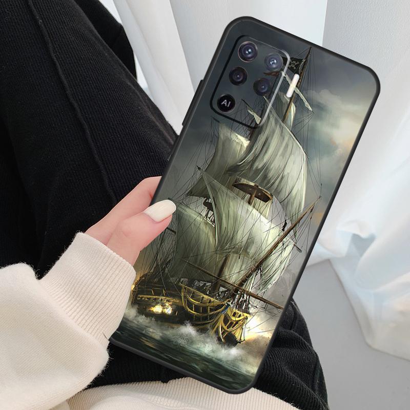 Sailing Pirate Ship Boat Case For Oppo A40 A60 A80 A5 Pro A15 A16 A17 A57 A77 A94 A74 A54 A76 A96 A18 A38 A58 A78 A98
