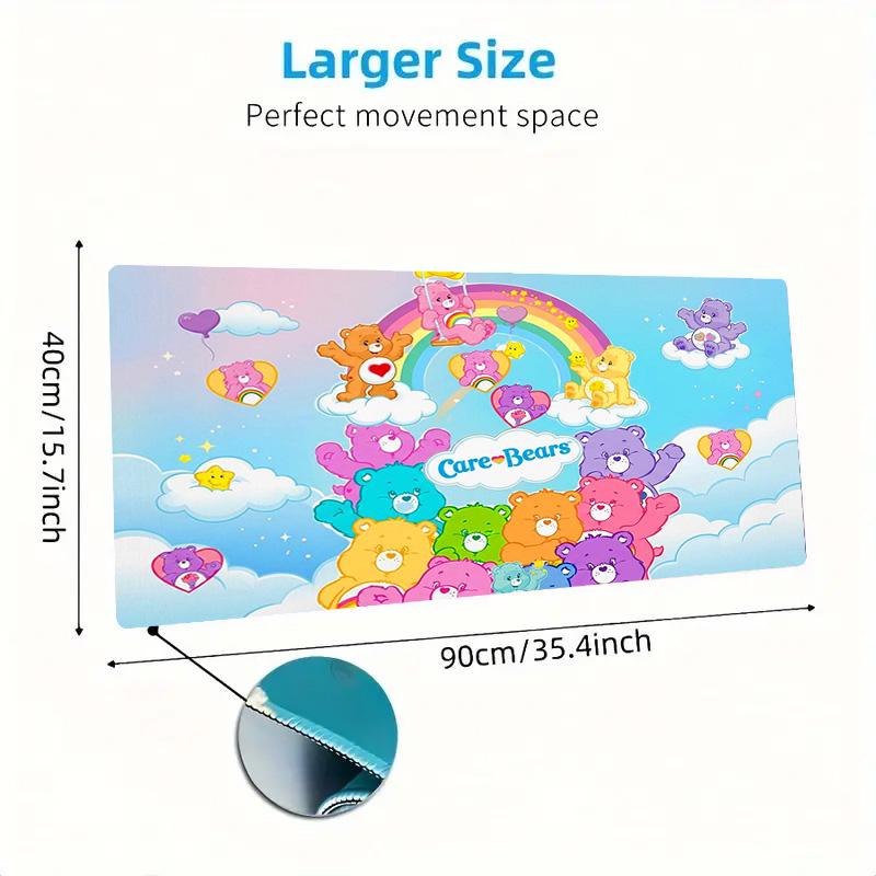Cartoon Care Bear Color Mouse Pad Large Gaming Table Cushion Non-slip Laptop Tablet Big Mousepad XXL Mat Mini PC Playmat With Lock Edge