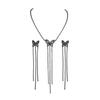 Black High-end Butterfly-shaped Long Fringed Necklace Earrings Set, High-end Sense Necklace Earrings Two-piece Set