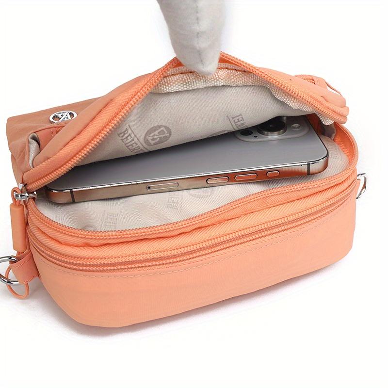 Borsa a tracolla in nylon ultraleggera da donna con tracolla larga regolabile, borsa da donna leggera con chiusura a zip, elegante borsa a tracolla