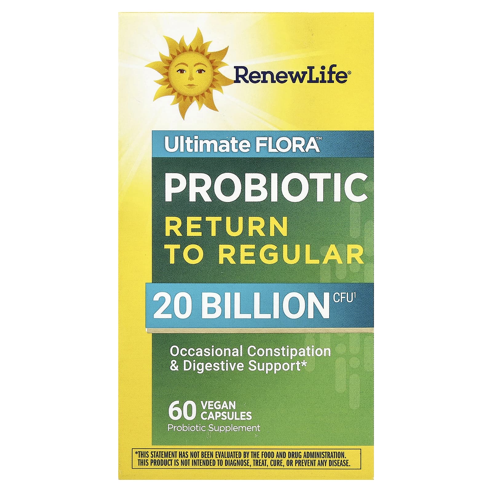 

Renew Life, Ultimate Flora™, Probiotic Return to Regular, 60 Veggie Capsules