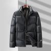 Herren Daunenjacke Herbst und Winter 90 Weiße Entendaunen Warmer Stehkragen Schwarz Gold Graphen Verdickte Daunen Jugendjacke