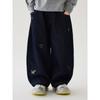 Boys Loose Fit American Vintage Style Denim Jeans With Mountain Embroidery
