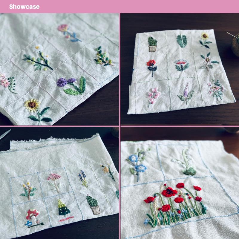 Self-Adhesive Water-Soluble Floral Embroidery Stabilizer, Non-Woven Fabric, 2 Sheets for DIY Sewing
