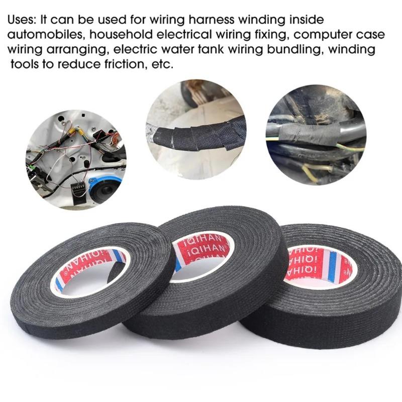 15M Flame Retardant Flannel Fabric Tape Car Wiring Harness Binding Heat-resistant Anti Shock Anti Aging Hand Tear Adhesive Tape