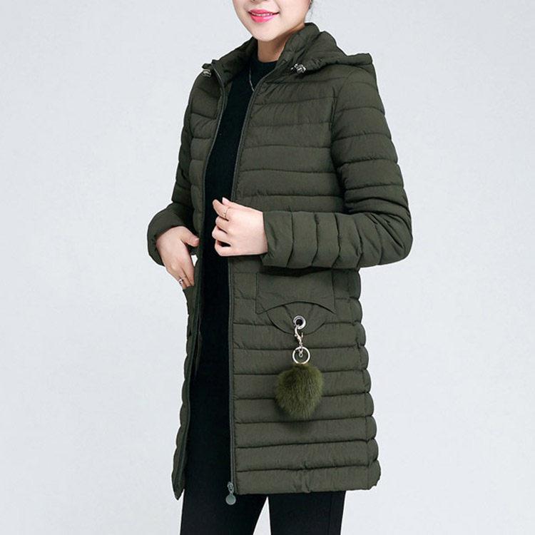 

Padded clothes, early spring cotton jackets, women s new cotton-padded clothes, medium and long slim-fitting large-size light and thin down 4XL [111-61kg] армія зелений колір