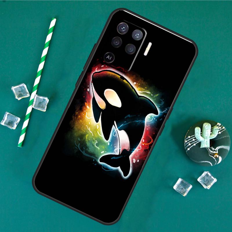 Shark and Killer Whale Phone Case For Oppo A18 A38 A58 A78 A98 A40 A60 A80 A91 A15 A17 A74 A94 A54 A57S A16 A76 A96