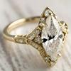 Huitan Graceful Chic Rings for Engagement Charming Trendy Bright Marquise CZ Party Jewelry for Women Exquisite Noble Accessories