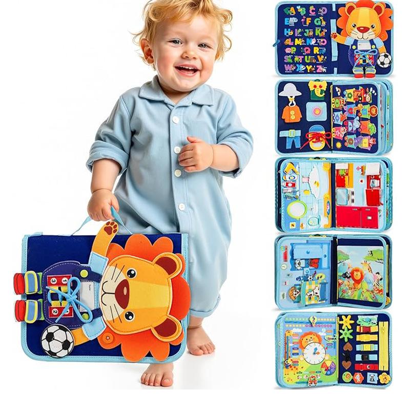 Children'S Cartoon Blue Learning Board Children'S Toy Book Exercise Learning Hands-On Ability Educational Toy Felt Board