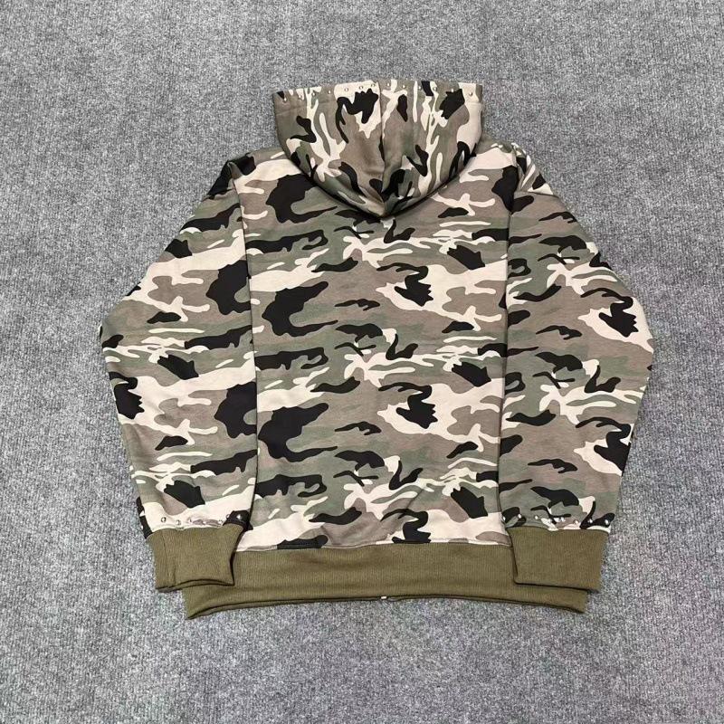 Unisex Embroidered Rivet Fleece-Lined Hooded Sweatshirt