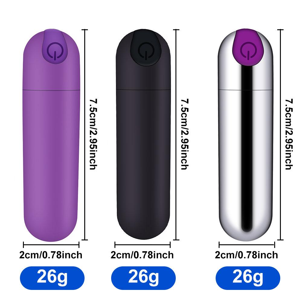 Mini Bullet Vibrator for Women Made of Body-Safe Silicone Fully Waterproof Personal Clit Stimulators Massager with 10 Vibration