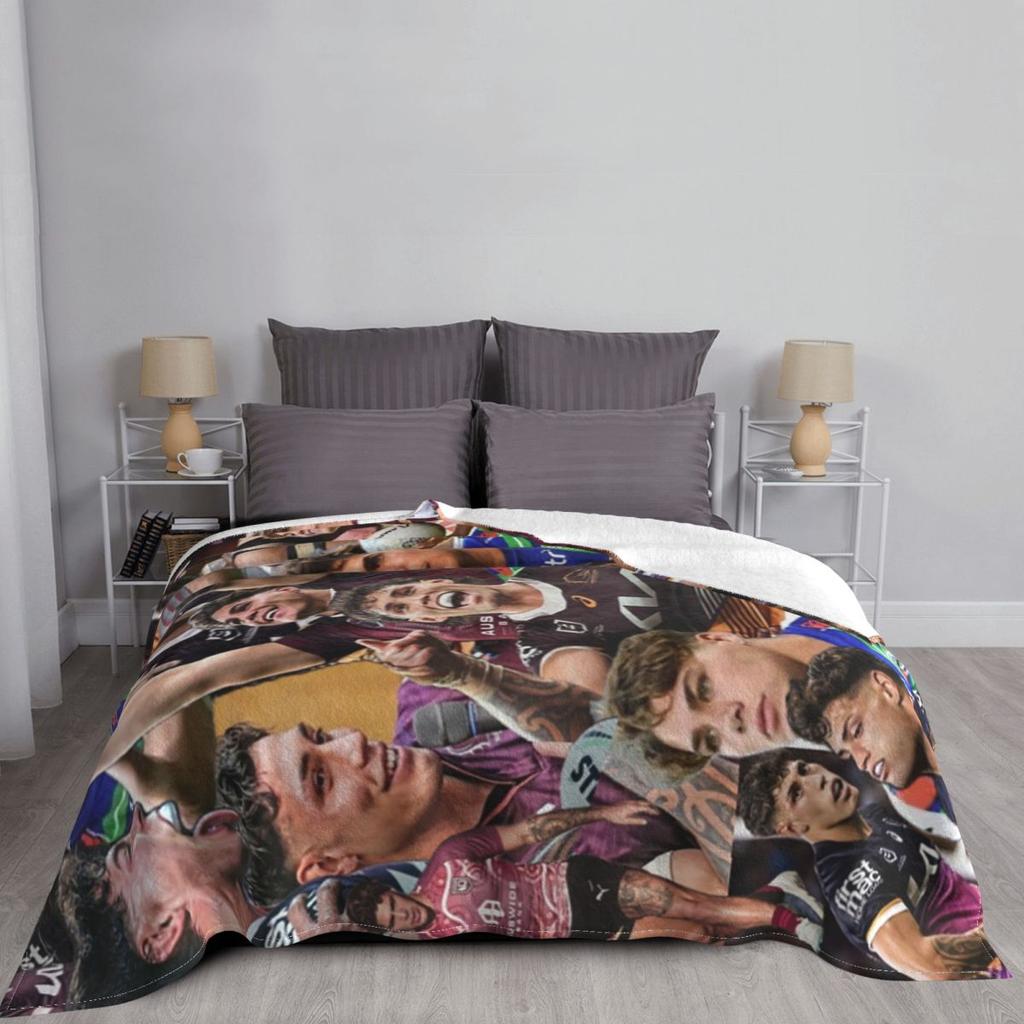 Reece Walsh Nrl Hot Collage Photos Blanket Soft Warm Flannel Throw Blanket Bedspread for Bed Living Room Picnic Travel Home Sofa