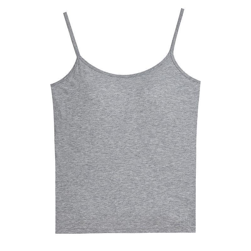 

Женский рубчатый топ-майка без спинки со встроенным бюстгальтером - Летнее утягивающее нижнее белье M (75-90 catty)