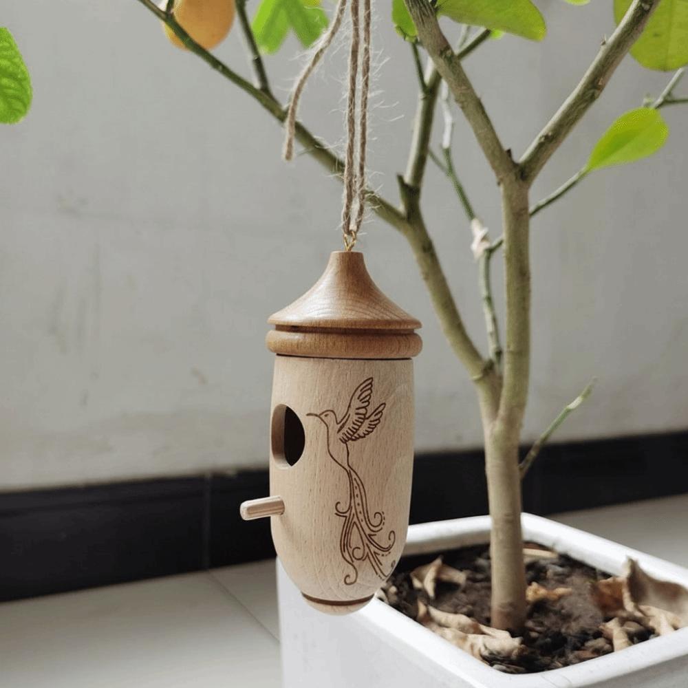 Wooden Hanging Bird House Handmade Pet Cottage Pet Cottage Hummingbird House Outdoor Decoration