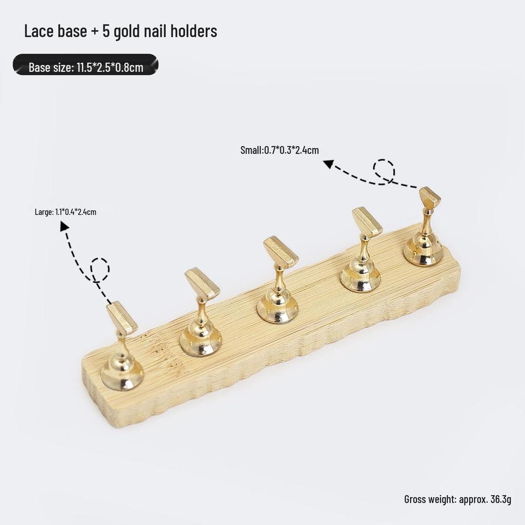 Solid Wood Magnetic Nail Art Holder for Beginners and Artists