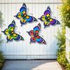 1/3/4pcs Outdoor Metal Butterfly Wall Art Decor Courtyard Crafts Iron Home Wall Decoration Pendants Garden Wall Hanging